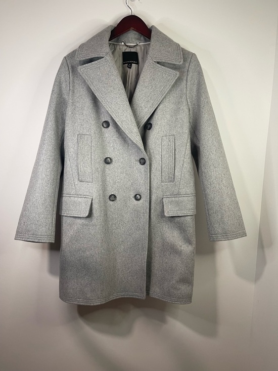 Banana Republic Jackets & Blazers - Banana Republic Light Gray Double-Breasted Pea Coat